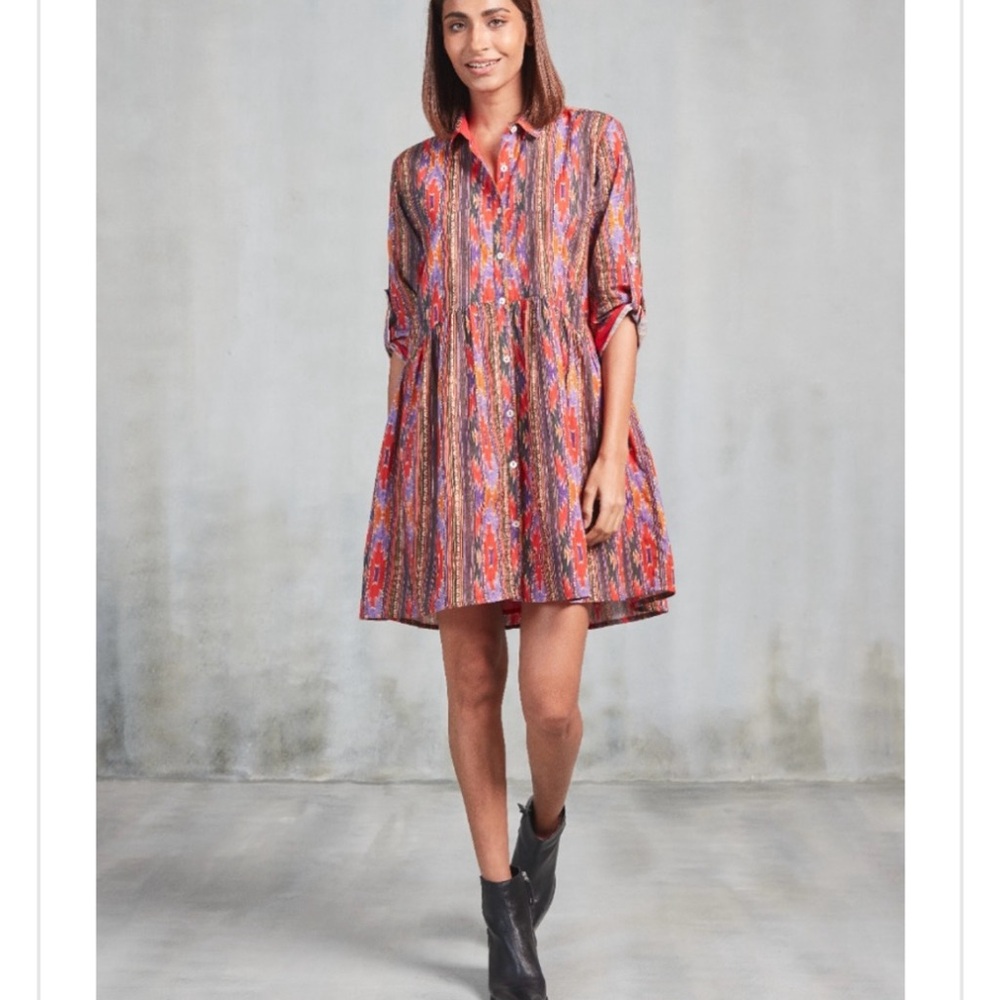 Ro’s Garden Tuckernuck Deuville Short Mini Tunic Dress Red Rio Women’s XL Boho